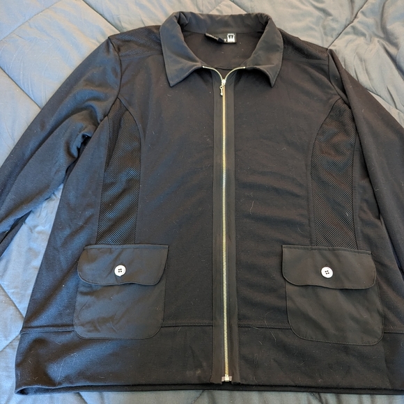 Mens Antthony Black Jacket with Gold Zipper NWOT XL - Picture 2 of 6